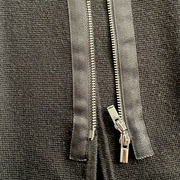 Talbots Pure Merino Wool Sweater Women Large Petite Black Longline Zip Cardigan - Picture 6 of 9